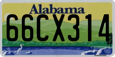 AL license plate 66CX314