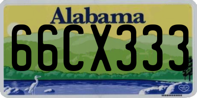 AL license plate 66CX333