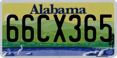 AL license plate 66CX365