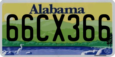 AL license plate 66CX366