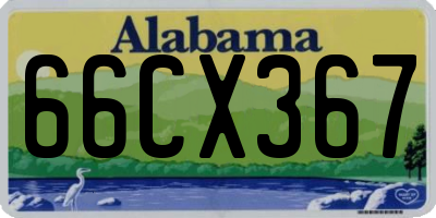 AL license plate 66CX367