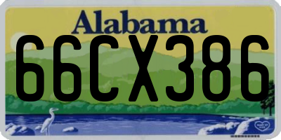 AL license plate 66CX386