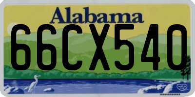 AL license plate 66CX540