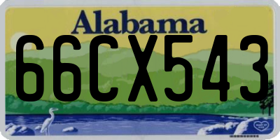 AL license plate 66CX543