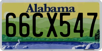 AL license plate 66CX547