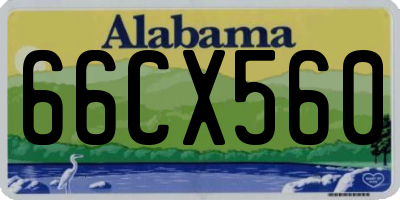 AL license plate 66CX560
