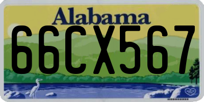 AL license plate 66CX567