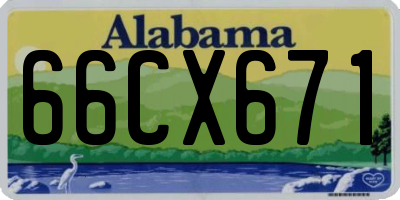 AL license plate 66CX671