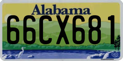 AL license plate 66CX681