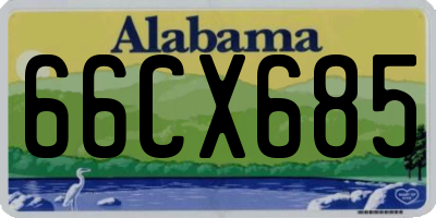AL license plate 66CX685