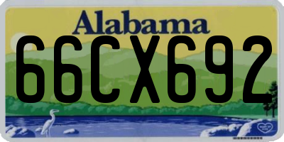 AL license plate 66CX692