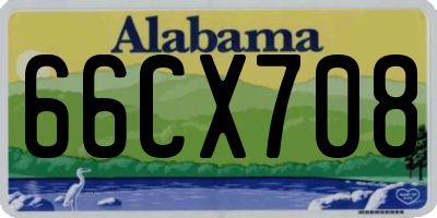 AL license plate 66CX708
