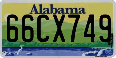 AL license plate 66CX749