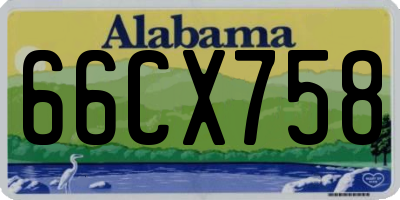 AL license plate 66CX758