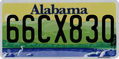 AL license plate 66CX830