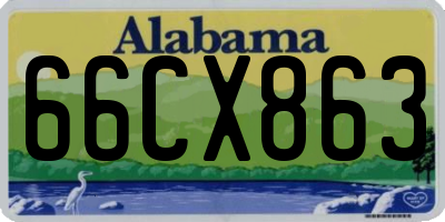AL license plate 66CX863