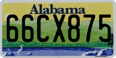 AL license plate 66CX875