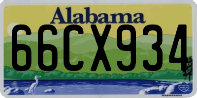 AL license plate 66CX934