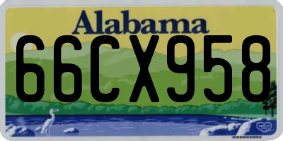 AL license plate 66CX958