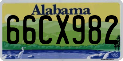 AL license plate 66CX982