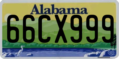 AL license plate 66CX999