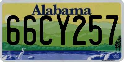 AL license plate 66CY257