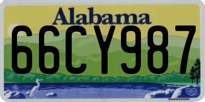 AL license plate 66CY987