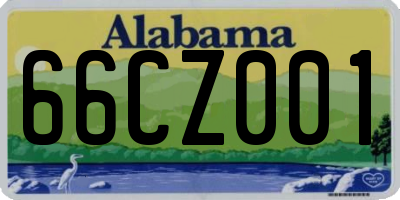 AL license plate 66CZ001