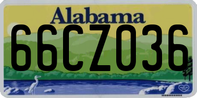 AL license plate 66CZ036