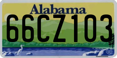 AL license plate 66CZ103