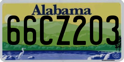 AL license plate 66CZ203
