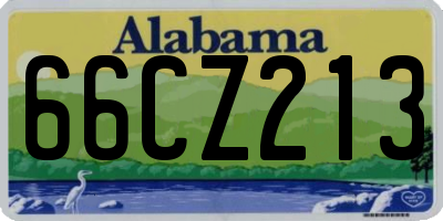 AL license plate 66CZ213