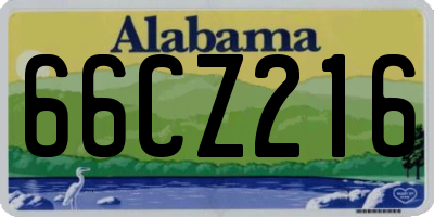 AL license plate 66CZ216