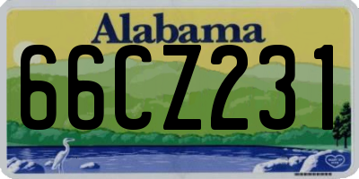 AL license plate 66CZ231