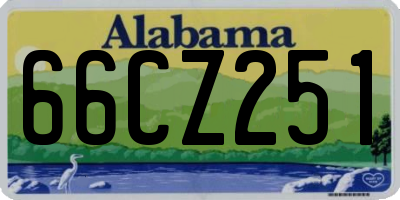 AL license plate 66CZ251