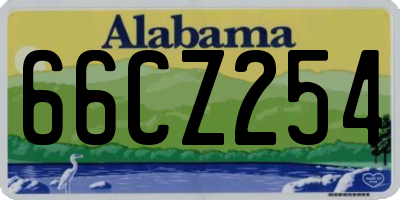 AL license plate 66CZ254