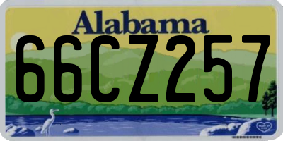 AL license plate 66CZ257