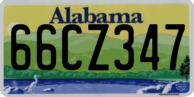 AL license plate 66CZ347