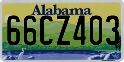 AL license plate 66CZ403
