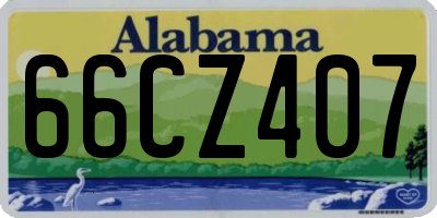 AL license plate 66CZ407