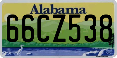 AL license plate 66CZ538