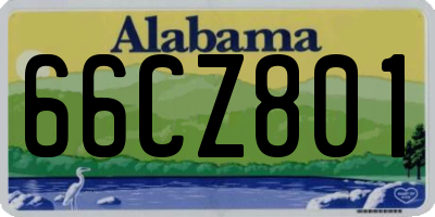 AL license plate 66CZ801