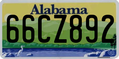 AL license plate 66CZ892