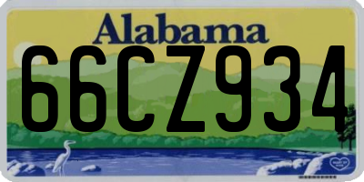 AL license plate 66CZ934