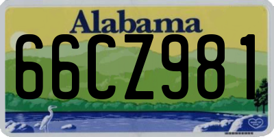 AL license plate 66CZ981