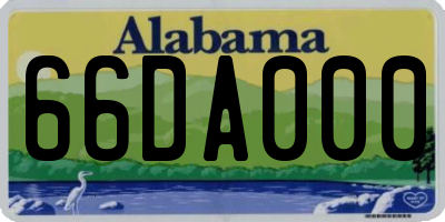 AL license plate 66DA000