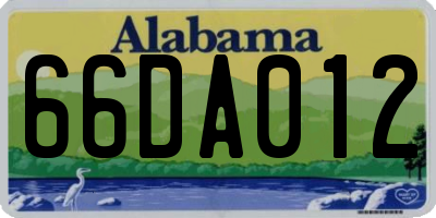 AL license plate 66DA012