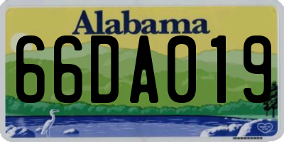 AL license plate 66DA019