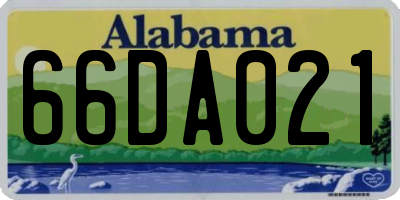 AL license plate 66DA021