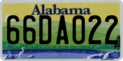 AL license plate 66DA022